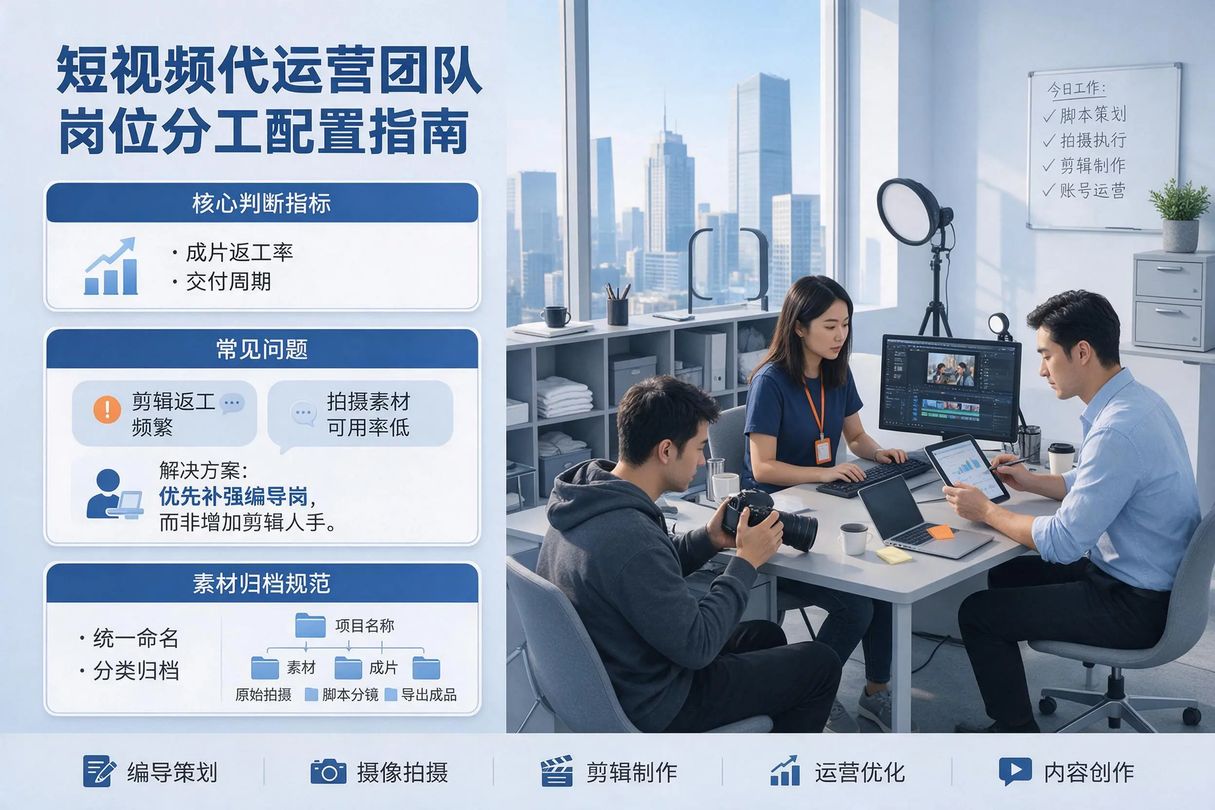 短视频代运营团队如何配置？东莞企业岗位分工科普说明